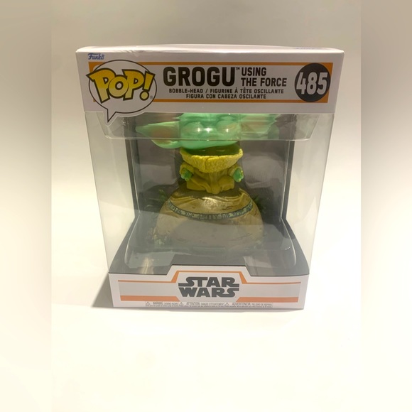 Funko POP! Deluxe Star Wars:Mandalorian- Grogu Using the Force Bobblehead Figure - Picture 1 of 5